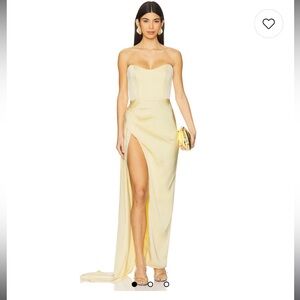 Katie May Strapless Bita Gown in Butter Yellow